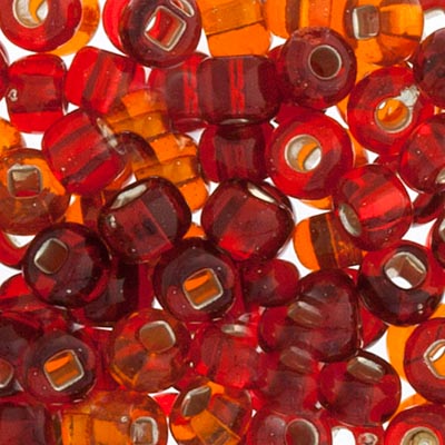 Czech Seedbead Approx 22g Vial 6/0 - Red Shades