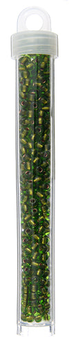 Czech Seedbead Approx 22g Vial 6/0 - Green Shades
