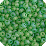 Czech Seedbead Approx 22g Vial 6/0 - Green Shades