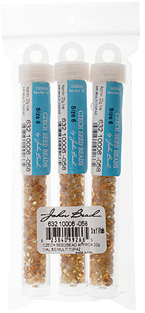 Czech Seedbead Approx 22g Vial 6/0 - Brown Shades