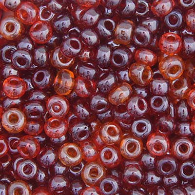 Czech Seedbead Approx 22g Vial 6/0 - Red Shades