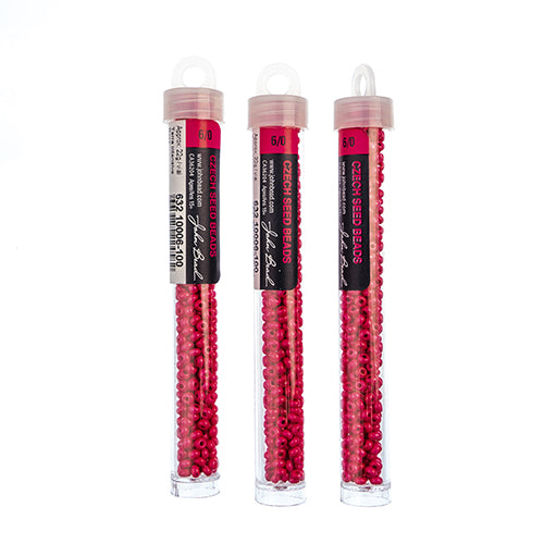 Czech Seedbead Approx 22g Vial 6/0 - Pink Shades