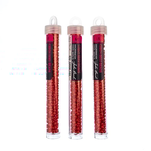 Czech Seedbead Approx 22g Vial 6/0 - Red Shades