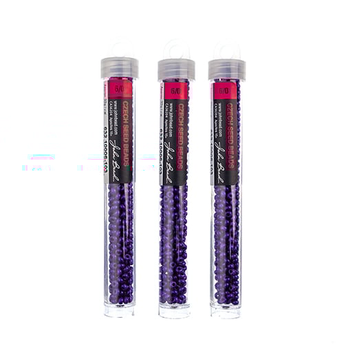 Czech Seedbead Approx 22g Vial 6/0 - Purple Shades