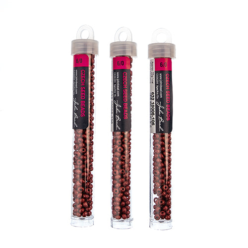 Czech Seedbead Approx 22g Vial 6/0 - Brown Shades