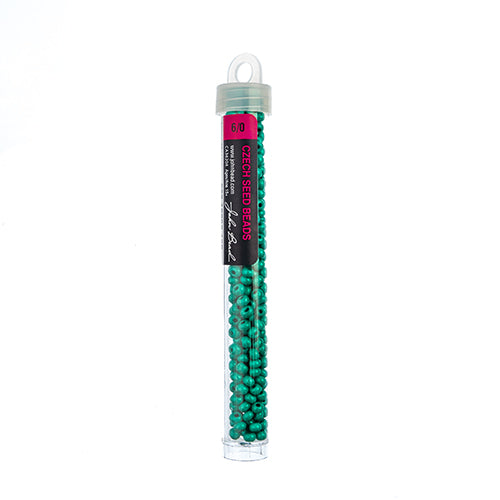 Czech Seedbead Approx 22g Vial 6/0 - Green Shades