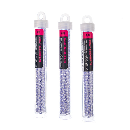 Czech Seedbead Approx 22g Vial 6/0 - Purple Shades