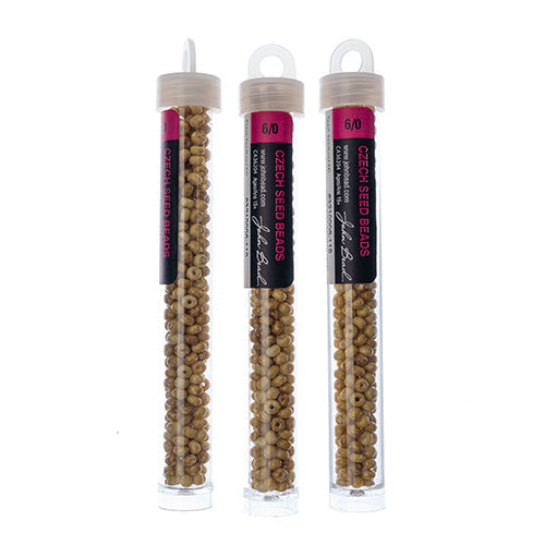 Czech Seedbead Approx 22g Vial 6/0 - Brown Shades