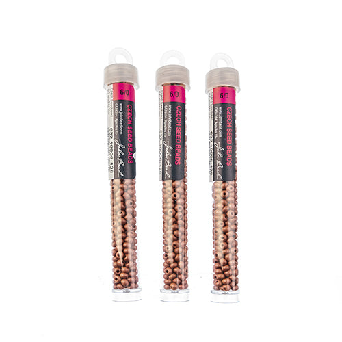 Czech Seedbead Approx 22g Vial 6/0 - Brown Shades