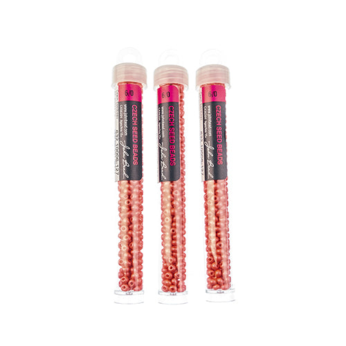 Czech Seedbead Approx 22g Vial 6/0 - Red Shades