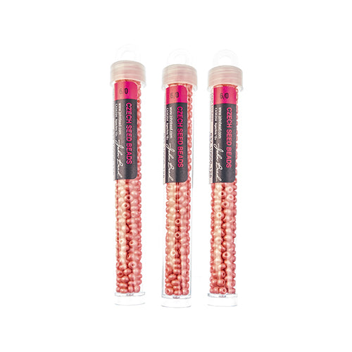 Czech Seedbead Approx 22g Vial 6/0 - Pink Shades
