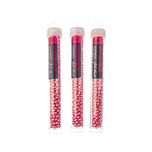 Czech Seedbead Approx 22g Vial 6/0 - Pink Shades