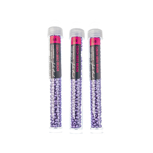 Czech Seedbead Approx 22g Vial 6/0 - Purple Shades