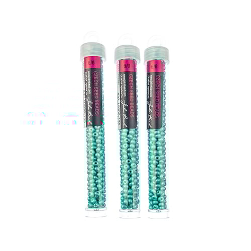Czech Seedbead Approx 22g Vial 6/0 - Green Shades