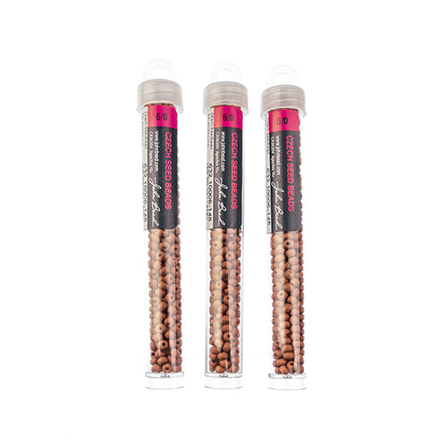 Czech Seedbead Approx 22g Vial 6/0 - Brown Shades