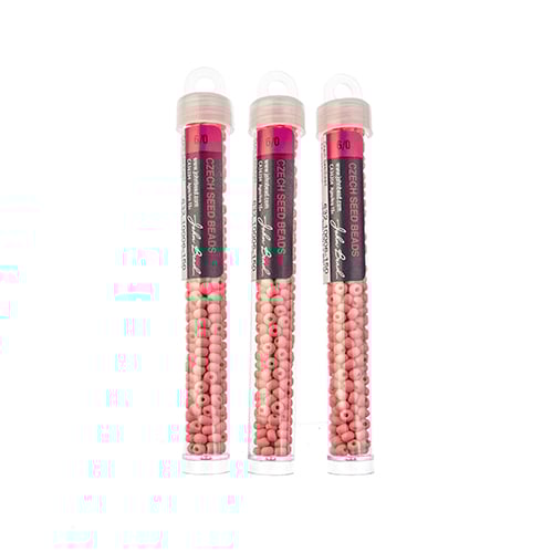Czech Seedbead Approx 22g Vial 6/0 - Pink Shades
