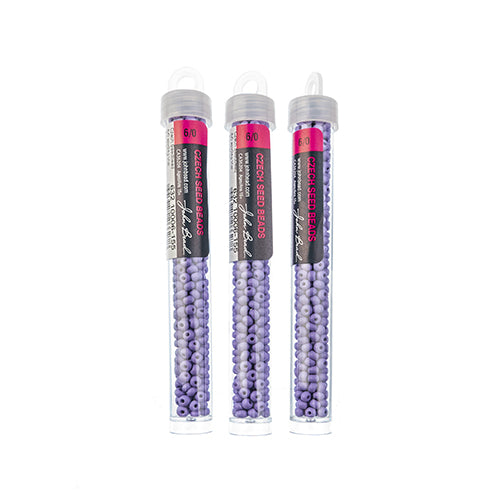 Czech Seedbead Approx 22g Vial 6/0 - Purple Shades