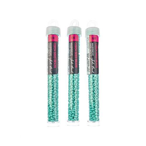 Czech Seedbead Approx 22g Vial 6/0 - Green Shades