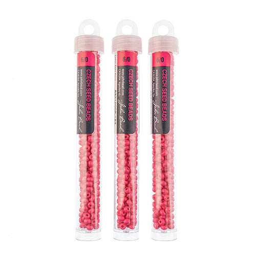 Czech Seedbead Approx 22g Vial 6/0 - Pink Shades