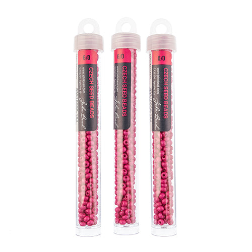 Czech Seedbead Approx 22g Vial 6/0 - Pink Shades