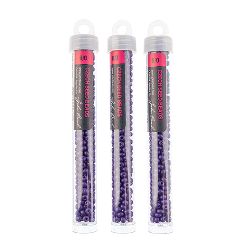 Czech Seedbead Approx 22g Vial 6/0 - Purple Shades