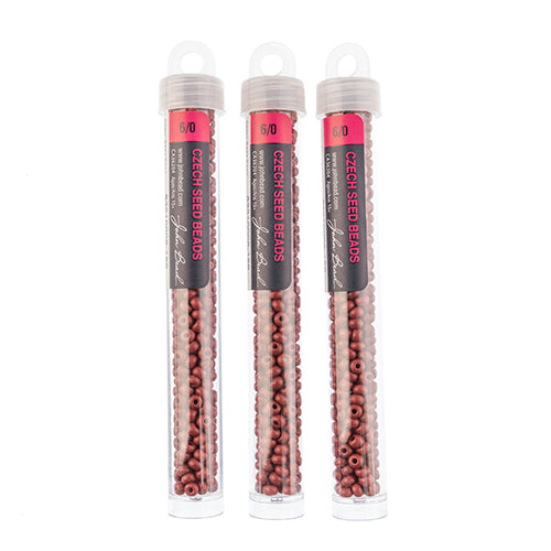 Czech Seedbead Approx 22g Vial 6/0 - Brown Shades