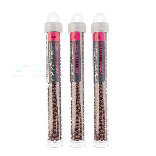 Czech Seedbead Approx 22g Vial 6/0 - Brown Shades