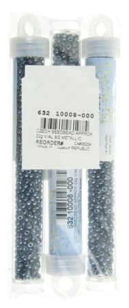 Czech Seedbead Approx 22g Vial 8/0 - White/Black/Multi Shades