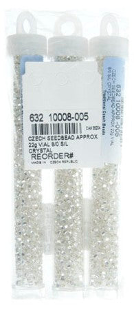 Czech Seedbead Approx 22g Vial 8/0 - White/Black/Multi Shades
