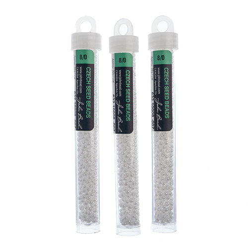 Czech Seedbead Approx 22g Vial 8/0 - White/Black/Multi Shades