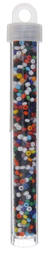 Czech Seedbead Approx 22g Vial 8/0 - White/Black/Multi Shades
