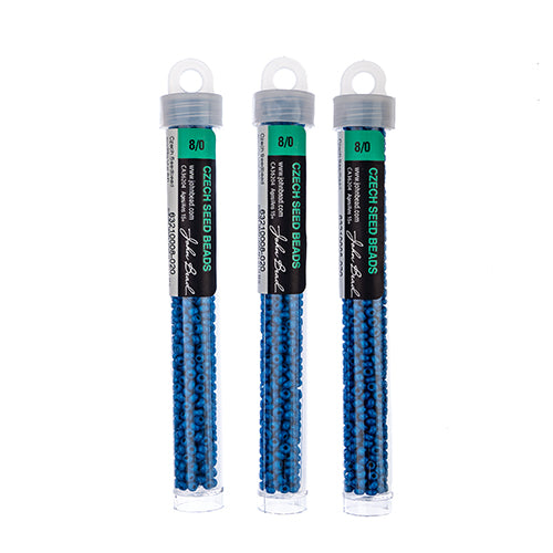 Czech Seedbead Approx 22g Vial 8/0 - Blue Shades