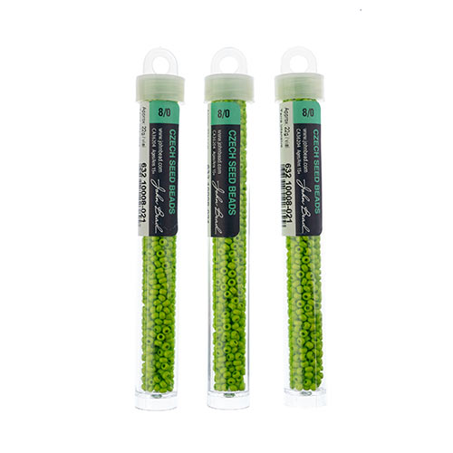 Czech Seedbead Approx 22g Vial 8/0 - Green Shades