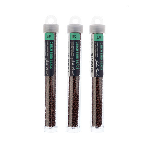 Czech Seedbead Approx 22g Vial 8/0 - Brown Shades