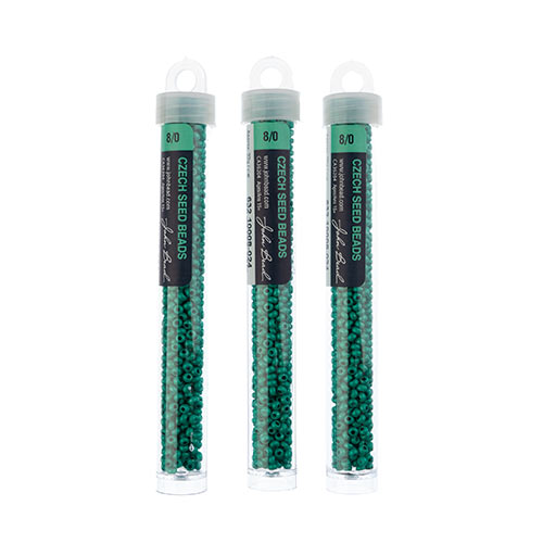 Czech Seedbead Approx 22g Vial 8/0 - Green Shades