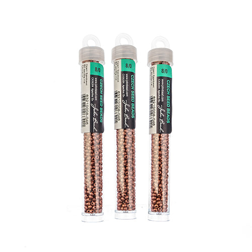 Czech Seedbead Approx 22g Vial 8/0 - Brown Shades