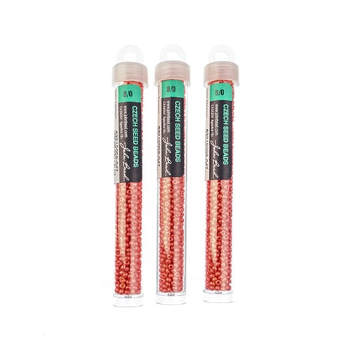 Czech Seedbead Approx 22g Vial 8/0 - Red Shades