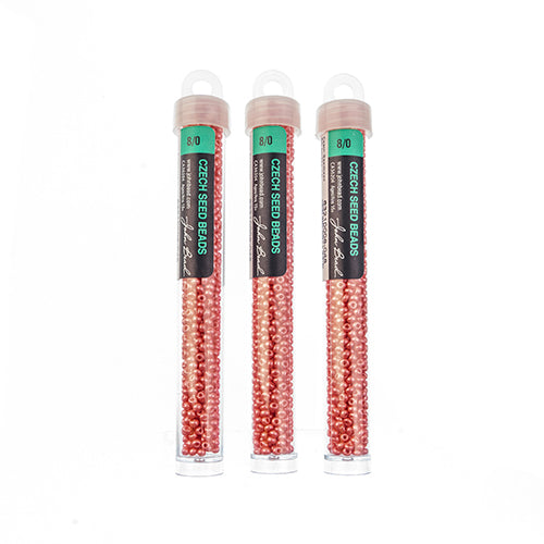 Czech Seedbead Approx 22g Vial 8/0 - Pink Shades