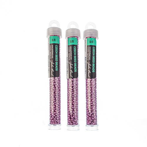 Czech Seedbead Approx 22g Vial 8/0 - Purple Shades