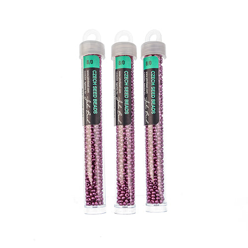 Czech Seedbead Approx 22g Vial 8/0 - Purple Shades