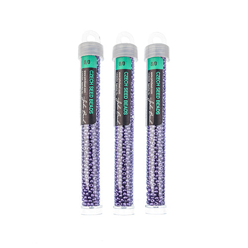 Czech Seedbead Approx 22g Vial 8/0 - Purple Shades