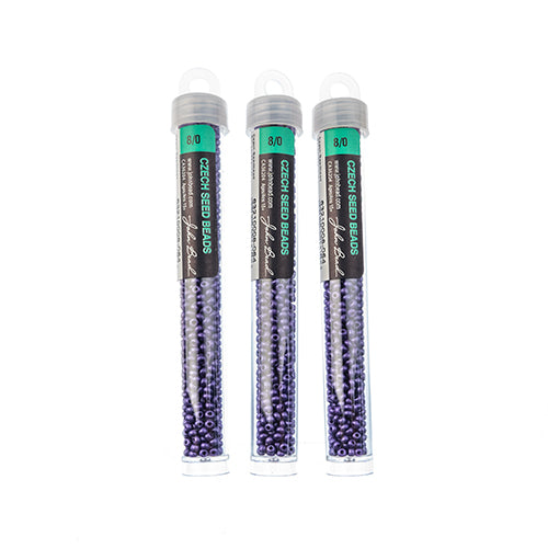 Czech Seedbead Approx 22g Vial 8/0 - Purple Shades