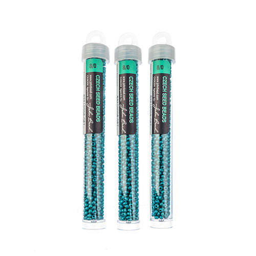 Czech Seedbead Approx 22g Vial 8/0 - Blue Shades