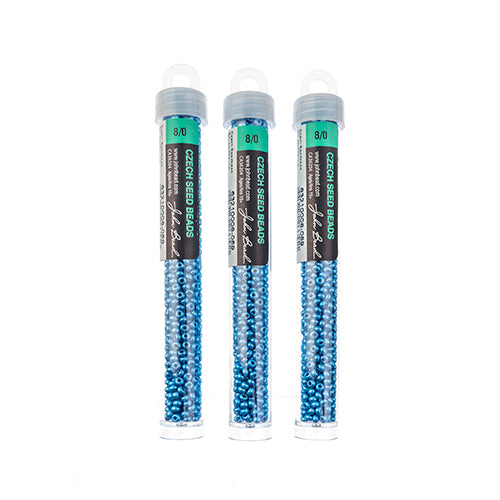 Czech Seedbead Approx 22g Vial 8/0 - Blue Shades