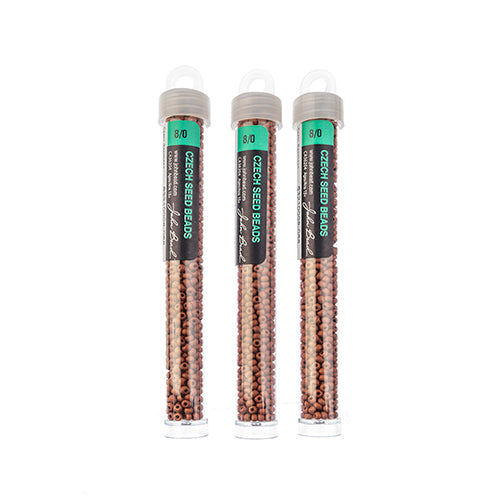 Czech Seedbead Approx 22g Vial 8/0 - Brown Shades
