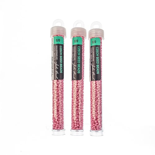 Czech Seedbead Approx 22g Vial 8/0 - Pink Shades