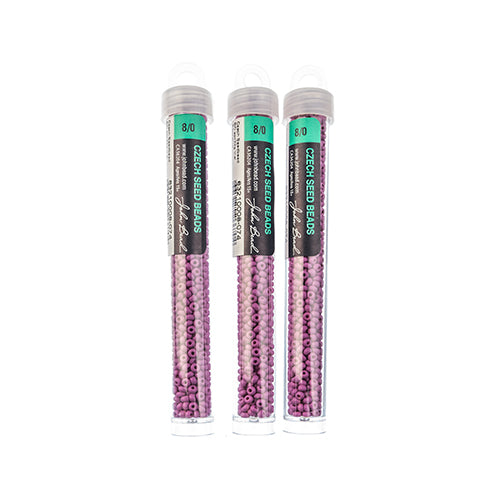 Czech Seedbead Approx 22g Vial 8/0 - Purple Shades