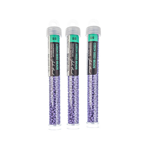 Czech Seedbead Approx 22g Vial 8/0 - Purple Shades