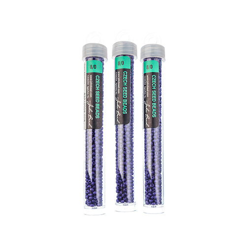 Czech Seedbead Approx 22g Vial 8/0 - Purple Shades
