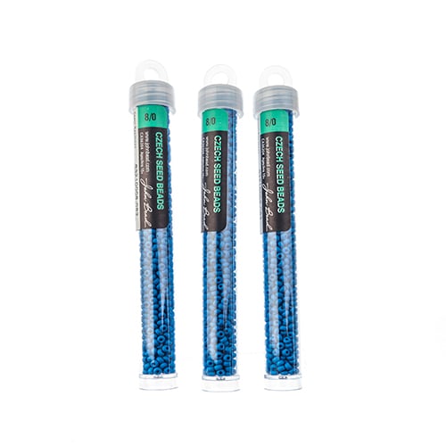 Czech Seedbead Approx 22g Vial 8/0 - Blue Shades